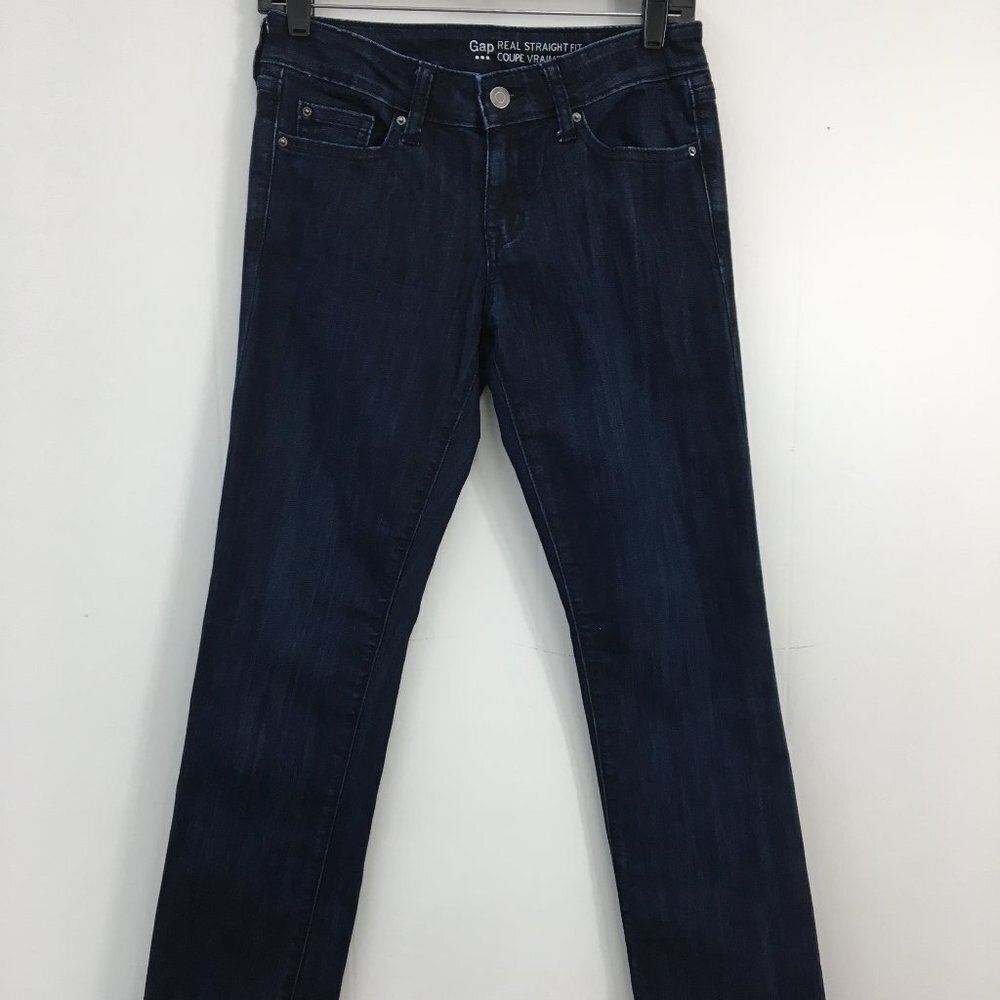 GAP Women's Dark Wash Straight Leg Fit Jeans Size 0 EXCELLENT Condition